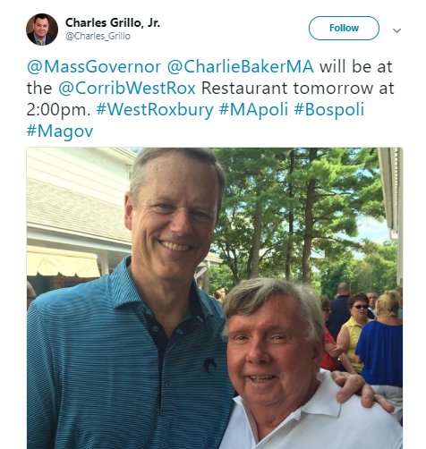 RWwatchMA's tweet photo. That's Saturday 9/8. Go ask Gov. @CharlieBakerMA how he endorses #RepGeoffDiehl, a guy running on Donald Trump's platform. And if Charlie Baker is going there, why shouldn't Scott Lively supporters write-in Scott's name on Election Day? #mapoli #bospoli https://t.co/kc0HpPsa3M