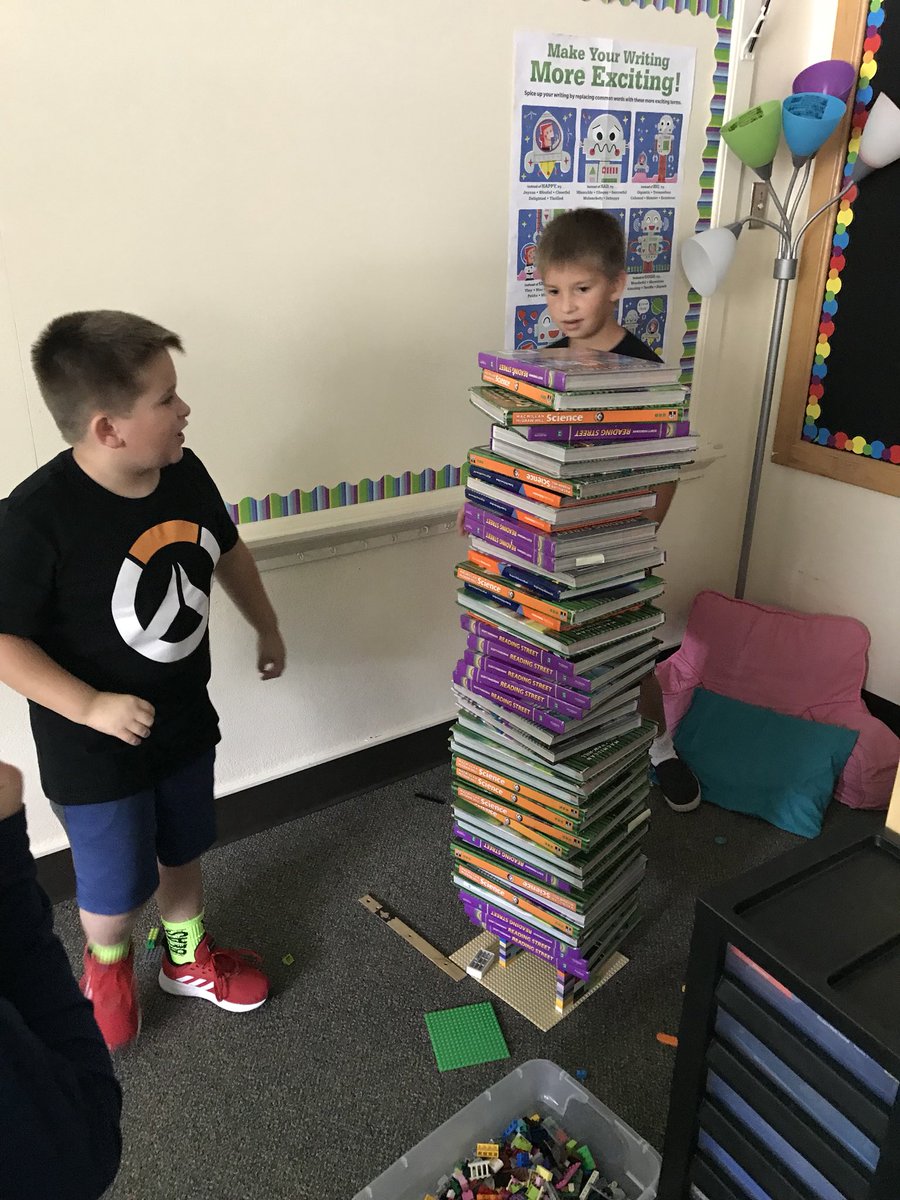 april_sunram's tweet photo. Stem challenge today was building strong LEGO bridges, record was 60 books before breaking!!! #loveteaching #futureengineers https://t.co/nEEefV75vf