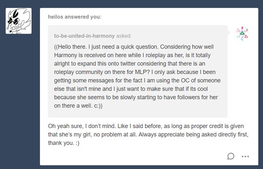 ((This is being reposted so I don't get comments about using Harmony without permission with her original creator. Heilos is totally cool with me using her on tumblr and on here, as long she receives credit. She just loves the attention that Harmony receives by many))