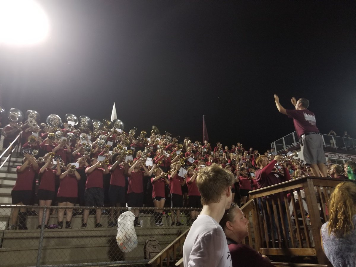RiverdaleBand's tweet photo. When words fail, music prevails @SHRaiderBand and @RiverdaleHighTN Band students performed Amazing Grace together in honor of Coach Fisher after tonight's game #bandtogether #whatmattersmost https://t.co/9Xob1nR6C6