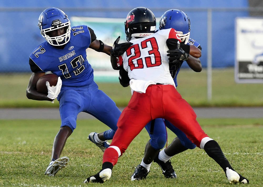 First photos: <a href="/pbhs_football/">Palm Bay High Football</a> vs. Heritage on.flatoday.com/2Czgpbr <a href="/Brian_McCallum/">Brian McCallum</a> <a href="/GregMcGrew/">Greg McGrew</a> <a href="/SwarmGang/">Heritage Panthers FB</a> #FHSAA #hsfootball