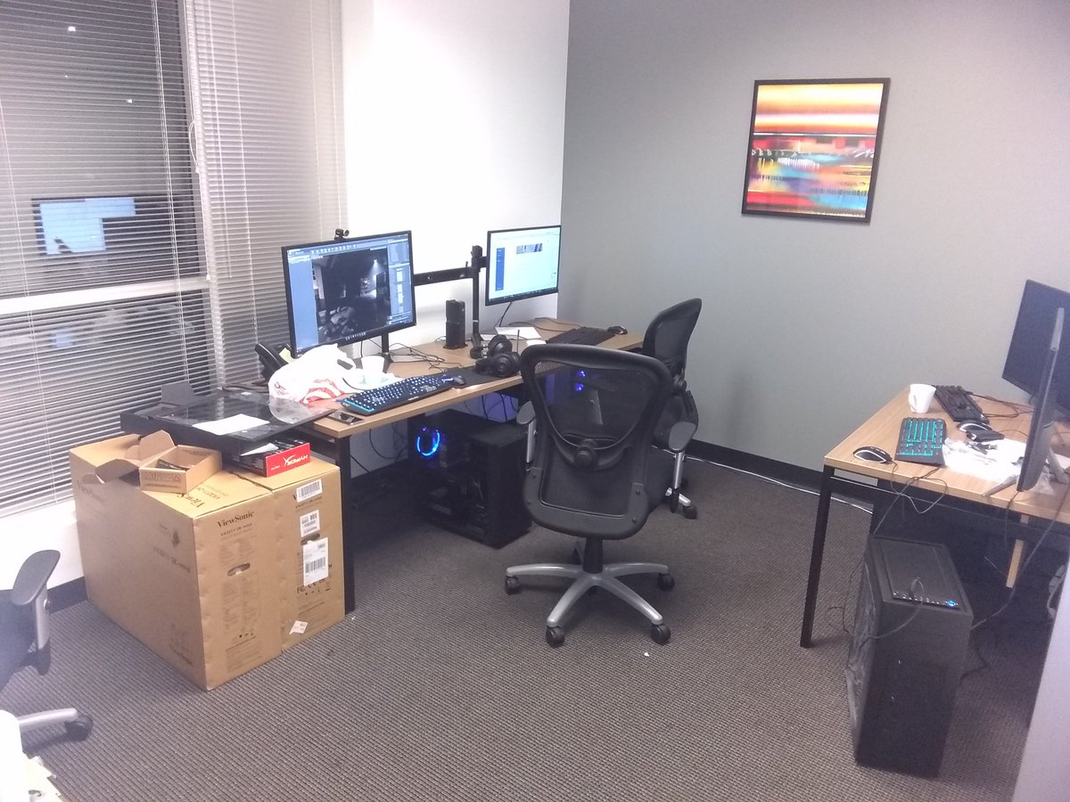 VecFour's tweet photo. A little sneak peek into the @HideOrDieGame Bi-Weekly update coming soon! We are in a temporary office while we look for a more suitable space. #HideOrDie https://t.co/mcXZYS8M6y