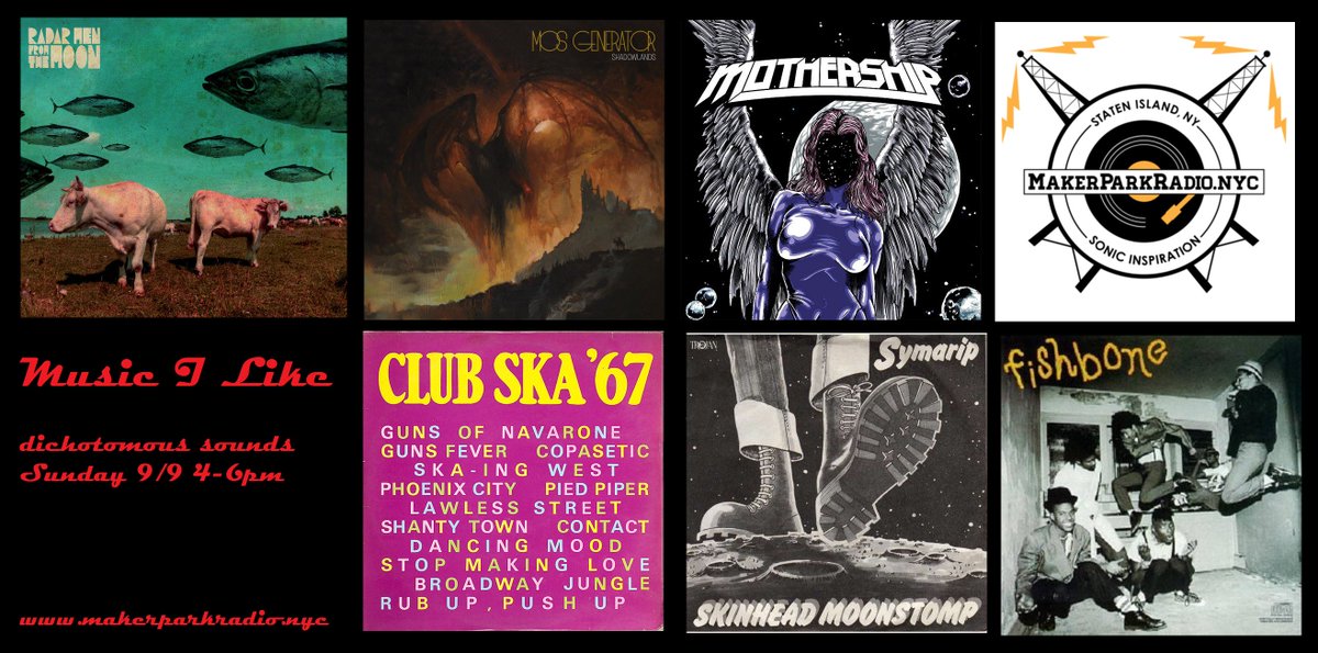 MusicFletcher's tweet photo. since i can play whatever i want, i will this sunday. check it out
Music I Like MakerPark Radio - https://t.co/ZLY3BPFxG1  @RadarmenftMoon #MosGenerator #Mothership #IslandSka #Symarip #fishbone https://t.co/wu3VCpgJfp