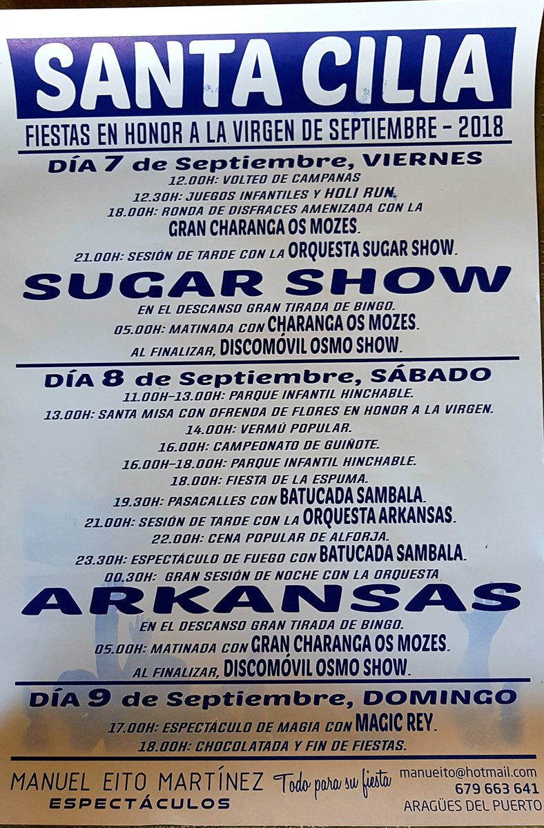 Esta tarde-noche ven a disfrutar de nuestros ritmos y nuestro espectáculo a las #Fiestas de #SantaCilia de #Jaca. Te esperamos! <a href="/cJacetania/">Comarca Jacetania</a>