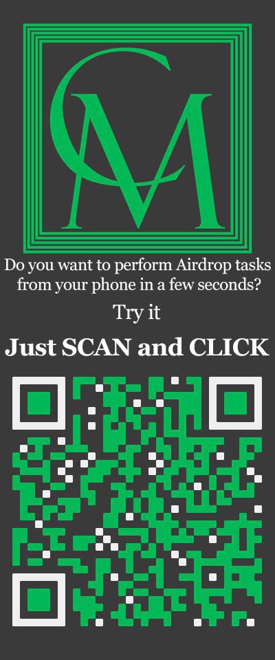 Test new form.
📱The template is optimized for smartphones.
😱 It is enough to scan the QR code and click on the social network icons.
🙈During September, this format will be added to all subsequent Airdrops published on the CMX Platform.