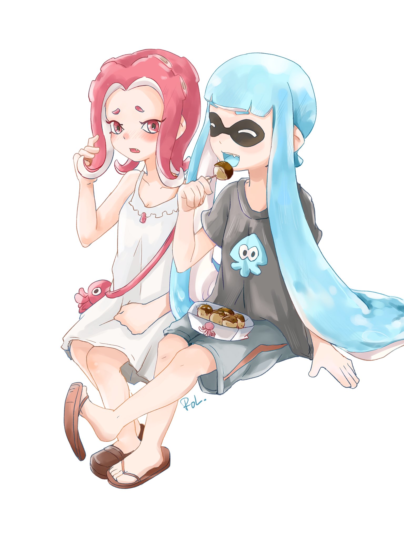 Rol ロル 美味しいたこ焼き Illustration イラスト Splatoon2 スプラトゥーントゥーン2 イカ娘 タコ娘 T Co 9brc06pba0 Twitter