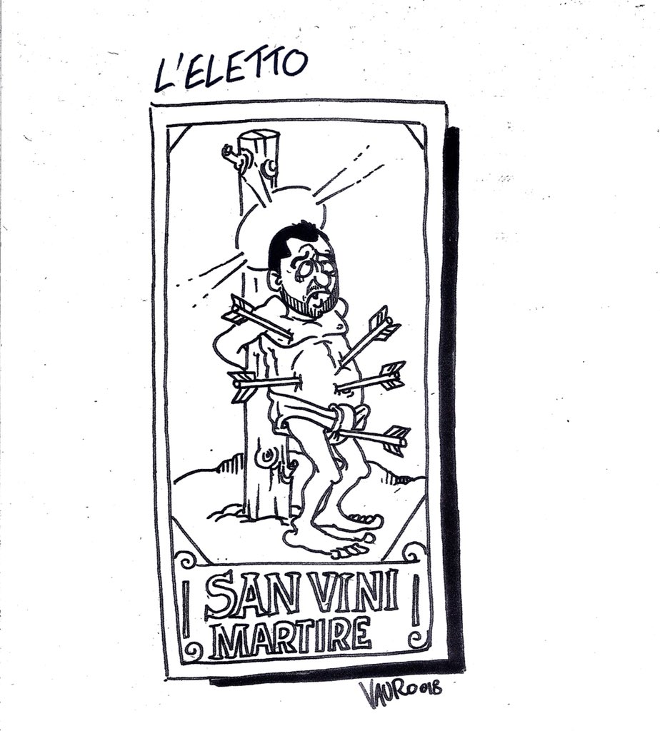 #Vauro #8settembre
L’eletto — La mia nuova vignetta oggi in edicola <a href="/fattoquotidiano/">Il Fatto Quotidiano</a> #Salvini