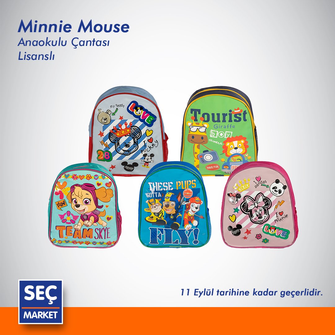 Anaokuluna başlayan miniklere en eğlenceli çantalar Seç Market raflarında!