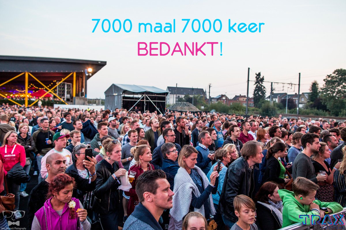 Bedankt om zo talrijk aanwezig te zijn op deze geweldige 8ste editie van <a href="/TRAXFestival/">TRAX Festival</a>!
We hebben genoten van de vele toffe artiesten en de gemoedelijke sfeer. 
Bedankt aan alle vrijwilligers, <a href="/stadroeselare/">stadroeselare</a> , <a href="/despilroeselare/">De Spil Roeselare</a>, de partners &amp; de sponsoren! #traxrsl #traxfestival