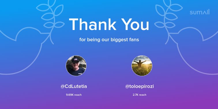 hrukgroup's tweet photo. Our biggest fans this week: @CdLutetia, @toloepirozi. Thank you! via https://t.co/TwNEkxghfA https://t.co/3oOd5Lip2h