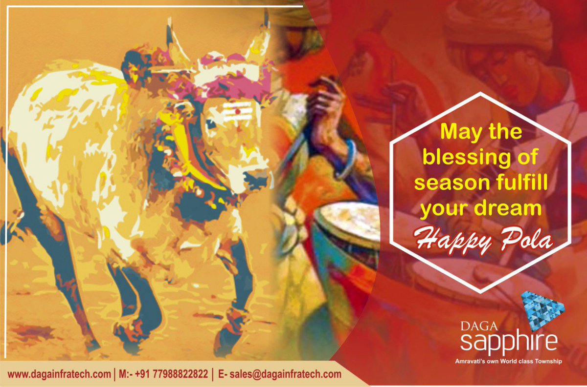 Dagainfratech's tweet photo. Wishing you this festival brings good luck and prosperity and hoping that it is joyous, and fills your days ahead with happiness.
Happy Pola Day!

#DagaSapphire #PolaDay #PongalDay #Happy #Festival #prosperity #joyous #Happiness #PongalFestival #Farmer #RealEstate #Amravati https://t.co/gUjp0Ftsfm