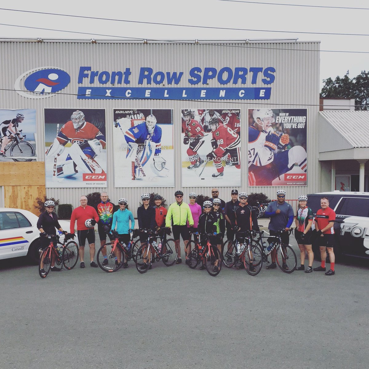 NiagRegPolice's tweet photo. Join our #CopsForCancer #TourDeGH ride team @FrontRowSport in Thorold today for @PenFinancial Cuffs on Cancer. Arresting a few lucky people #ForTheKids. Join us for a BBQ starting at 11:30am https://t.co/H1T6FfXXyX