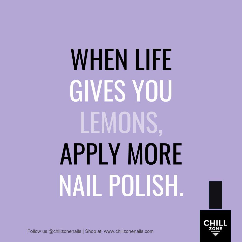 chillzonenails's tweet photo. Why make lemonade when you can have nail polish 💁🏽 #NailHumor #Lemons https://t.co/rJdhHAZCDd