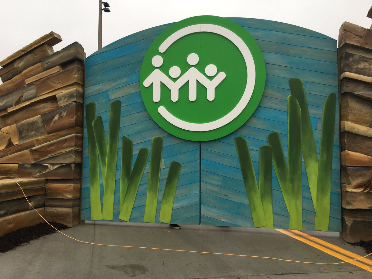 In about an hour, these doors will open and <a href="/GatherTulsa/">Gathering Place</a> will formally be open to the public. #gathertulsa The parade is starting now and heading this way. This is at corner of Riverside and John Williams Way.