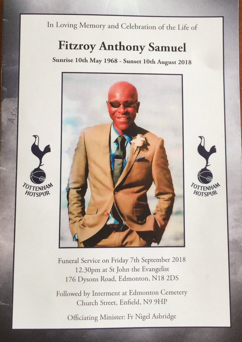JRD1968's tweet photo. Yesterday we said goodbye to one of my oldest and dearest friends...mates since school here was a lovely man who would do anything for anyone..taken way too early...a true gentleman and a proper Yid..gonna miss you mate x #RIPFitz #COYS https://t.co/cHZB3sUwfN