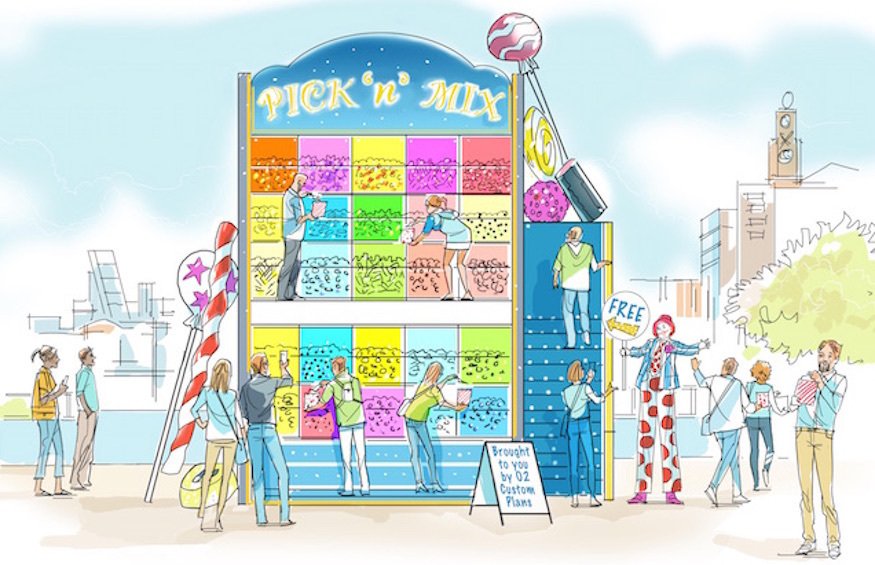 scene2ltd's tweet image. Want some free Pick 'N' Mix? Check out the Sweetie Wall on the #SouthBank by @O2 to launch their new custom plans #O2CustomPlans