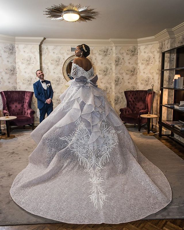 The back of Bunmi's dress ❤️
Planner aconcealaffair 
Photography sterlingpics sterlingbrides 
Makeup  eminentallure 
Hair _arthurhair_ #BellaNaijaWeddings zpr.io/nbdSc