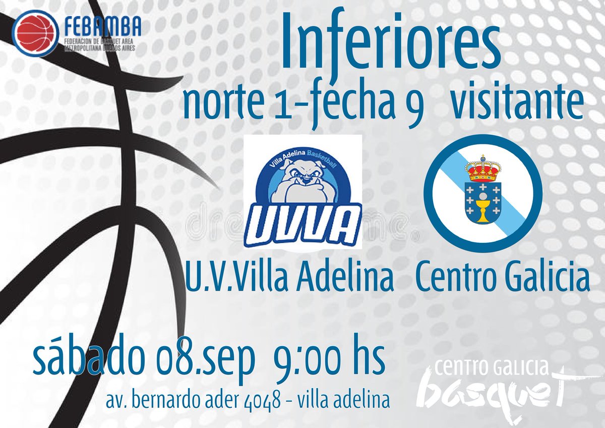 BasquetCGBA's tweet photo. Formativas + Inferiores Norte 1 - Fecha 9 @BasquetCGBA visita a @AdelinaBasquet #VamosLosPibes #NosSomosGalegos #TodosSomosFEBAMBA https://t.co/4gbgUbPrAk