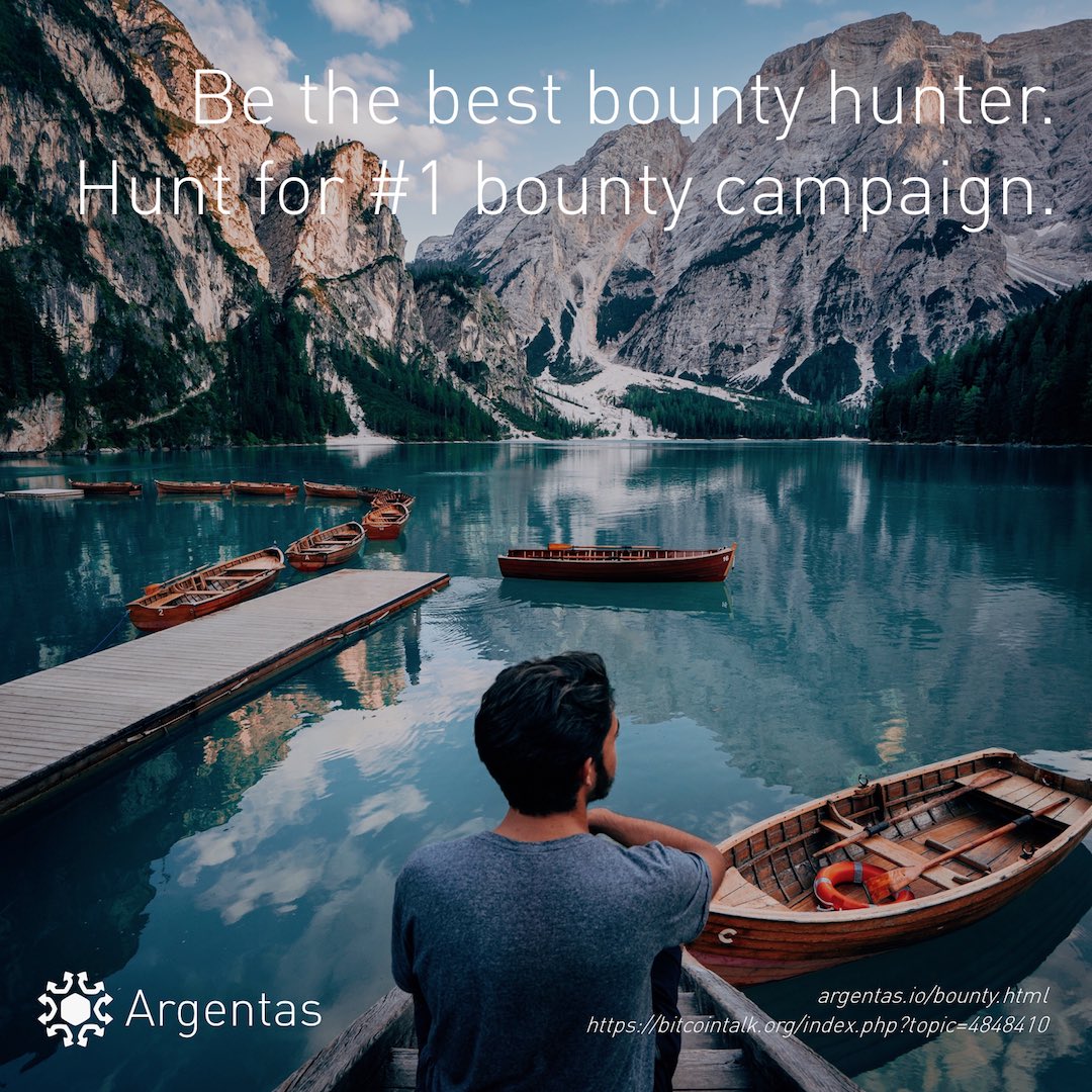 Be the best bounty hunter &amp; hunt for the best bounty campaign  argentas.io/bounty.html bitcointalk.org/index.php?topi… #stellar #xrp #eth #btc #bitcoin #ethereum #token #tokensale #ico #axu #argentas #money #cryptocurrency #crypto #blockchain #altcoin #bounty #bitcointalk #bountyhunters