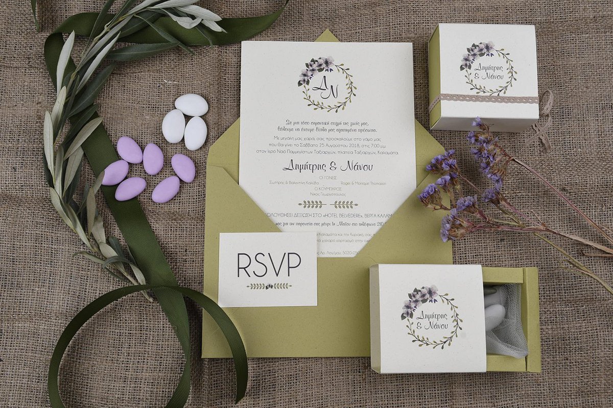 Wedding invitation & favor box. Romatic flower & olive theme. Stationery @ESPROUD Photographer @coschr #weddinginvitation #favorboxes #gifts #papergood #weddinglogo #weddinggreece #flowers #olivebranch
