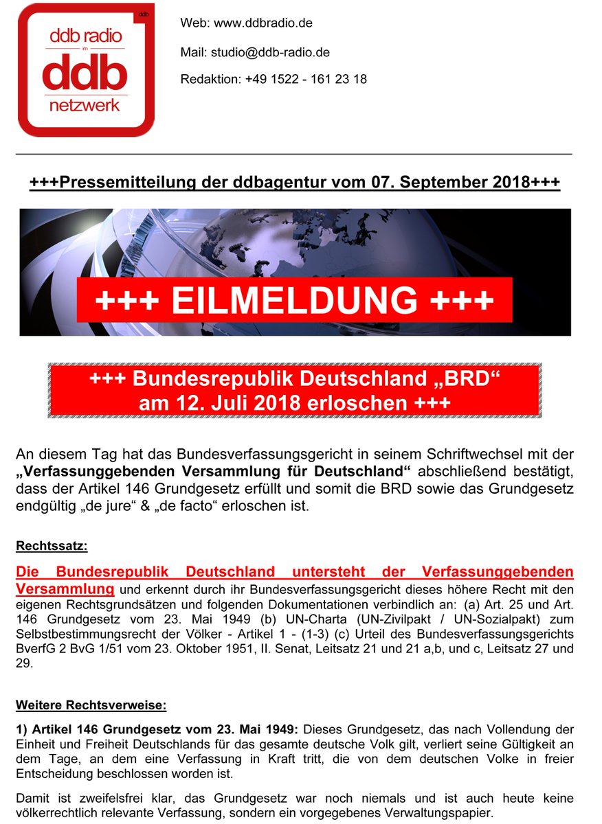 ddbnews's tweet photo. #Kandel #Chemnitz #Berlin #BRD #Fussball #Deutschland #Pegida #Hamburg #451Grad #Gelberschein #DeutschesReich #AfD #Demos #Staatenlose #Polizei #Bundeswehr #Feuerwehr #THW #BKA #VV
+++ WACHT AUF UND SCHLIESST EUCH ENDLICH ZUSAMMEN ! +++ https://t.co/q2eUGV8zXF