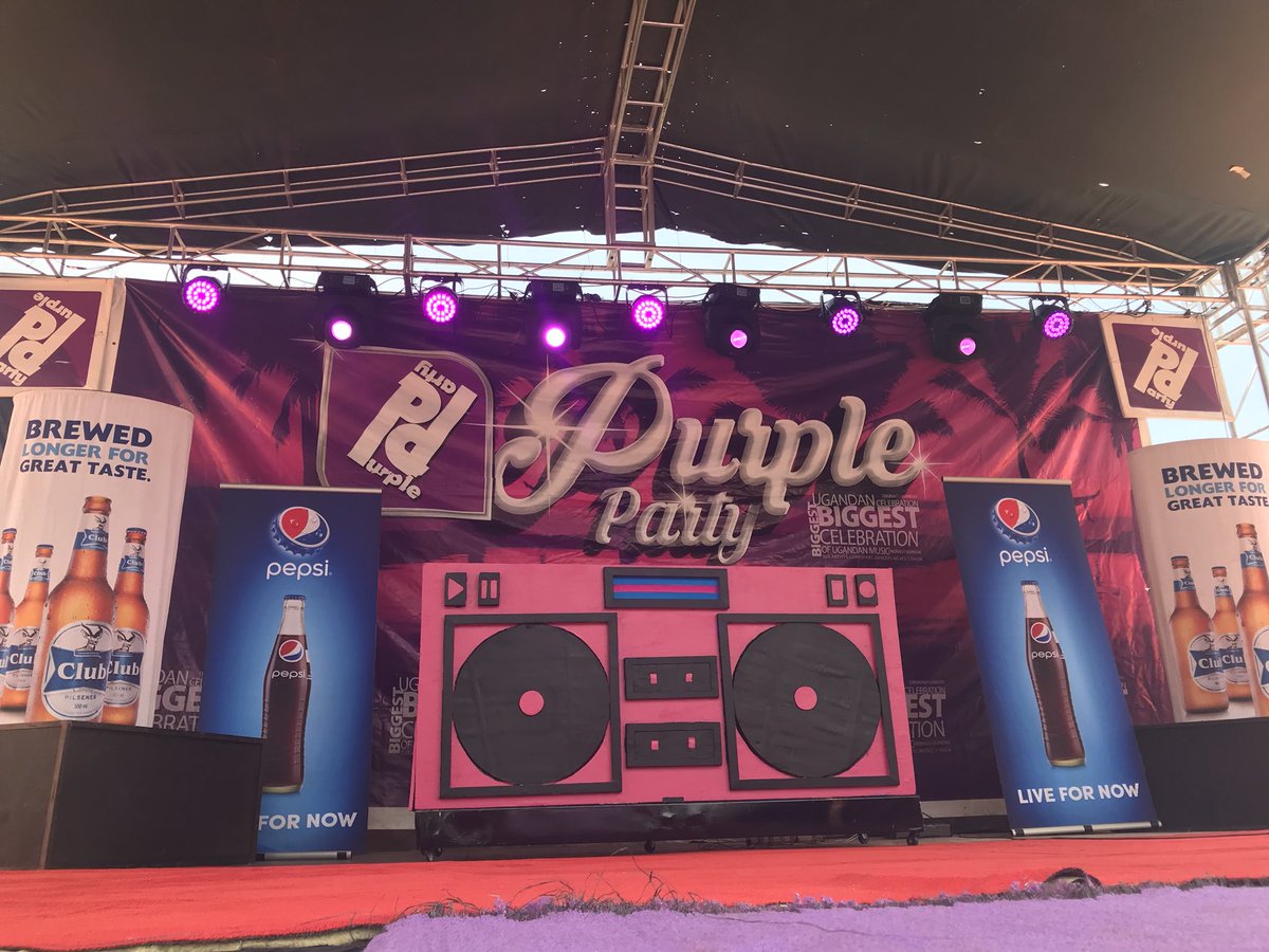DouglasLwangaUg's tweet photo. Setup is almost ready Mbale tonight its going down #PurplepartyTour Thatch Gardens and Afterparty at Eltanjia. Thank you @africellUG @ClubPilsener @PepsiUganda @nbstv #StarsEmpire #PaccoEvents #TheNextBigThing https://t.co/Muh44uWPHF