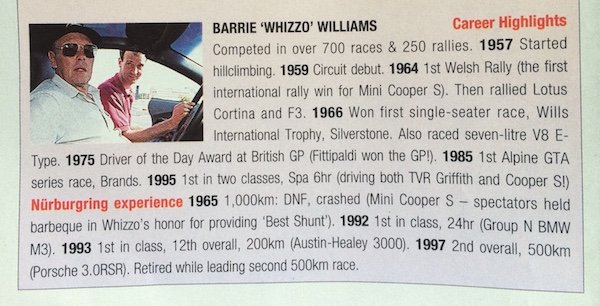 SamWTotter's tweet photo. Barrie 'Whizzo' Williams; a more gifted driver and a cheerier fellow I shall never meet. #RIPWhizzo
(Stats from Top Gear mag, Oct '97) https://t.co/NCmLYRuKHA