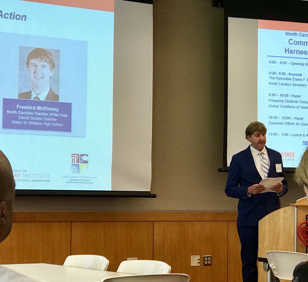 FreebirdsShire's tweet photo. Such an honor to speak at the China Summit hosted by Go Global of NC, NC State University, and the Friday Institute. Those who know me, recognize my passion for China, global education, and cultural immersion, and realize this was an unbelievable opportunity! #NCTOYPOY https://t.co/uZDjKq0y4W