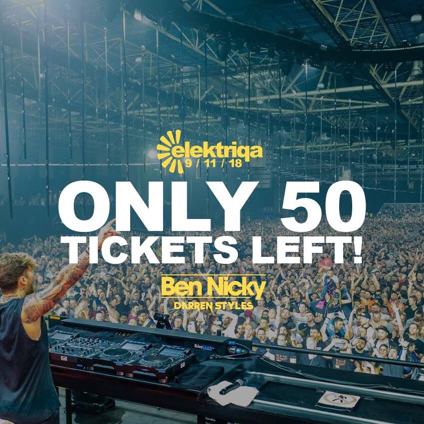 Elektriqa's tweet photo. TICKET WARNING ⚠️ ‼️
Under 50 @bennicky @darrenstylesdj Tickets Left! HURRY THIS WILL SELL OUT SHORTLY! HURRY!! https://t.co/qrVKSSfgyp #Elektriqa #bennicky #darrenstyles #hardstyle #trance #edm #electronicdancemusic #bigroomhouse #bigroom #mishmashevents #newcastle https://t.co/S03mxREmIV