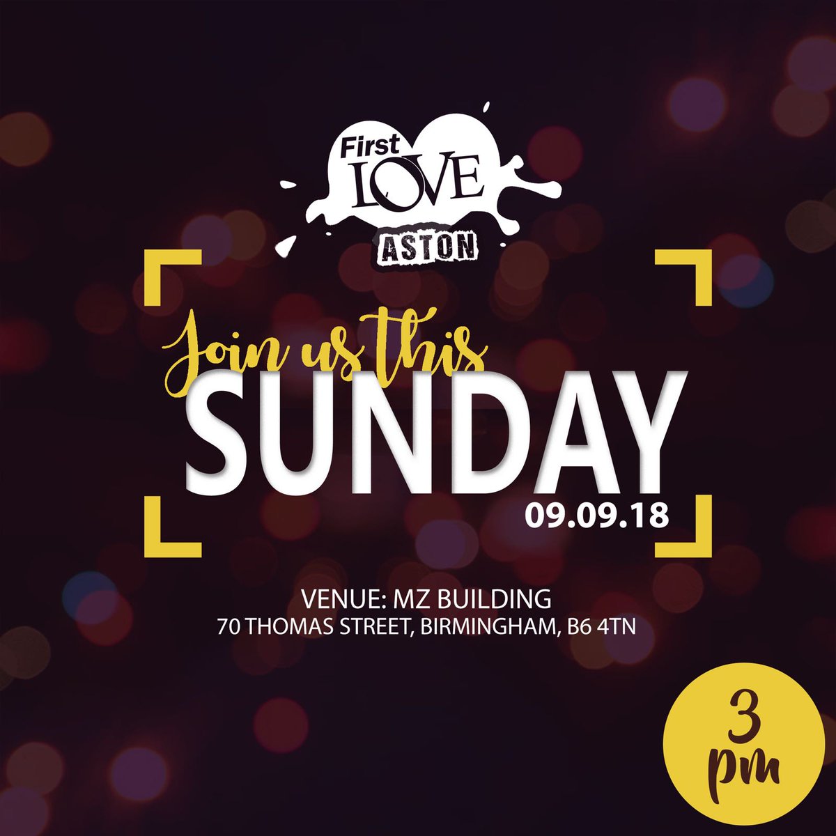 firstloveaston's tweet photo. This week ✨church is back✨

What a BLESSING and a PRIVILEGE it is to GATHER every Sunday🙌❤ 

Do not miss out on a life changing service‼ 

💒 MZ Building, 70 Thomas Street, B6 4TN
⏰ 3PM.

👫 Don't forget to bring a friend👫 https://t.co/j4dXt9E0Ab