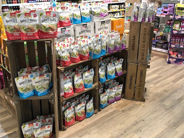 Harvest Snaps has arrived in Ireland. Thank you to our partners TBS and @SuperValuRL stores for supporting the launch with some fantastic displays. Harvest Snaps are available in 3 flavours, Lightly Salted, Paprika and Black Pepper &amp; Rosemary #HarvestSnaps