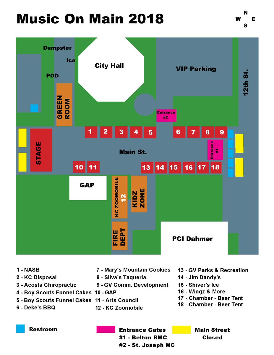 gmochamber's tweet photo. Here's the #EventMap for #MusicOnMain! Get here early to get a good spot in front of the stage! We have a great lineup of vendors, and added features to our #KidZone! We'll see you later today! https://t.co/UaGq3BJAH1