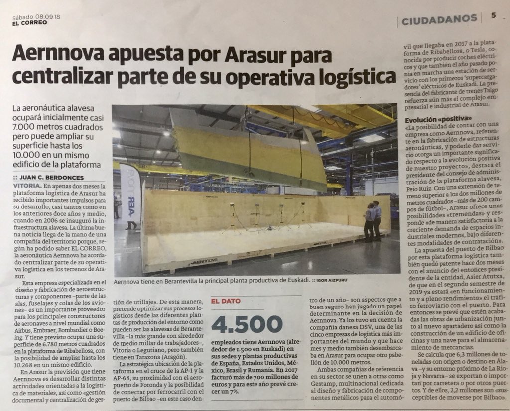 madeinbasque's tweet photo. ✅🗞 Más Empresa Vasca hoy en la prensa local... #TubosReunidos #Loramendi #HaizeaWind #Aernnova https://t.co/lewRntYiBk