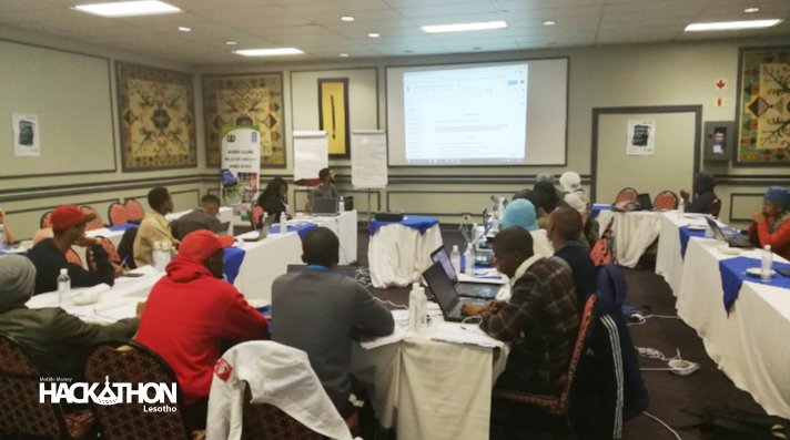 The second block of training of the teams for the Lesotho SIMM #Hackathon continues. Read our blog on the hackathon that took place in #Lesotho with <a href="/UNDPLesotho/">UNDP Lesotho</a> here bit.ly/2MQ9NFZ