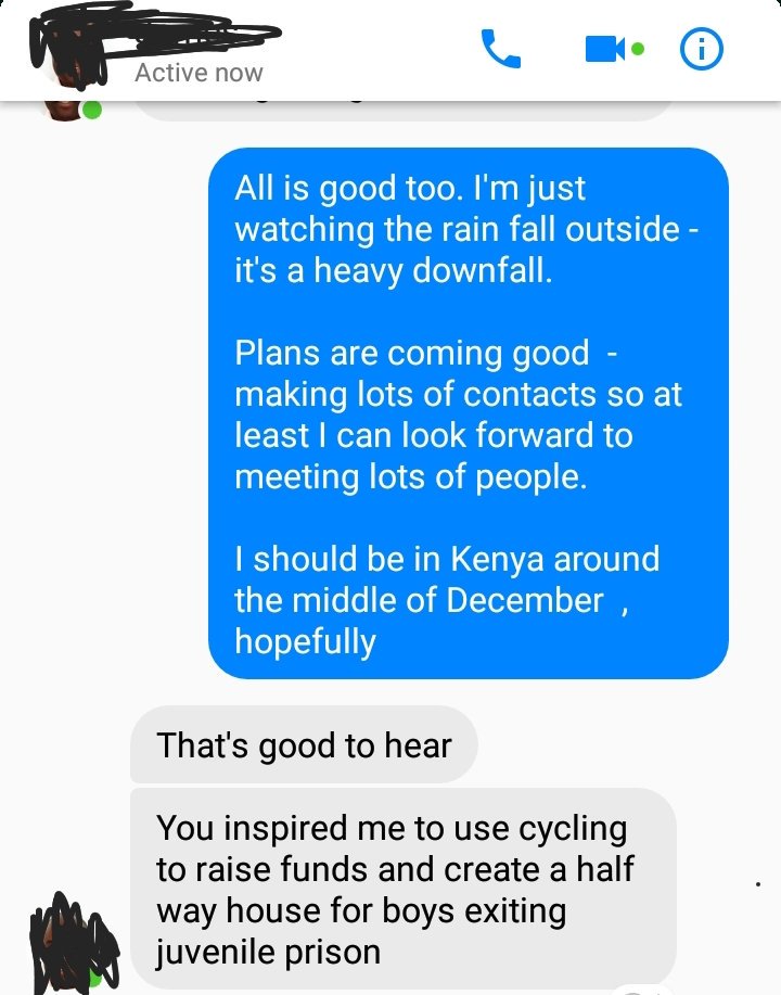 tomasworldcycle's tweet image. It's the little things! Got this message from a gentleman in Nairobi, Kenya. I'll meet him when I pass through! You never know who you might inspire @DonalLiveLife