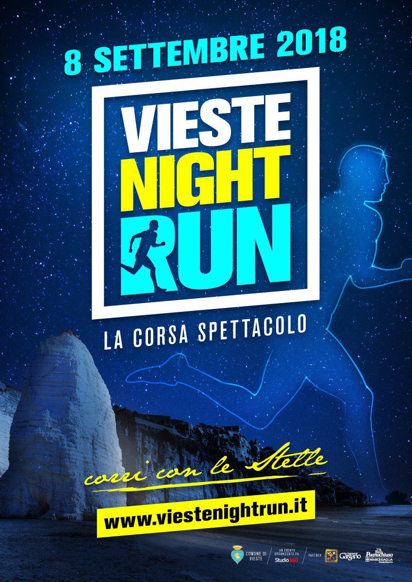 ComuneDiVieste's tweet photo. #questasera #8settembre 
#Vieste Night Run
La corsa spettacolo sotto le stelle! https://t.co/XyNn5WWDZk