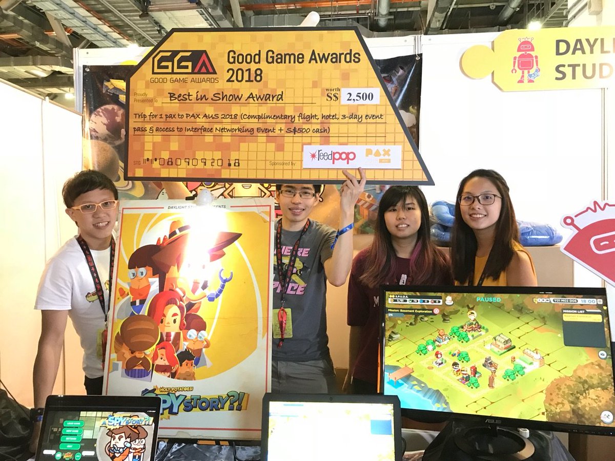 holypotatogame's tweet photo. And guess what, Spudlings?
We won the the Best in Show Award @ STGCC 2018, so we are looking forward to meeting you guys in Australia this October 🥔🥔🥔 #indiegames #stgcc #PAXAus2018 #indiedev #holypotatogame https://t.co/YoFQw2s6w7