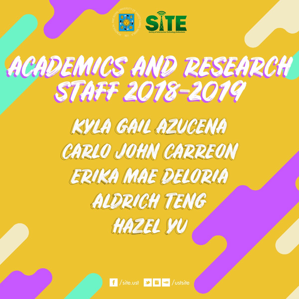 USTSITE's tweet photo. Welcome to Team Academics and Research!
With your clever minds and brilliant heads, we know that you can lead the organization as we strive to achieve academic excellence.
#TeamACADS π https://t.co/SPgauvWBgp