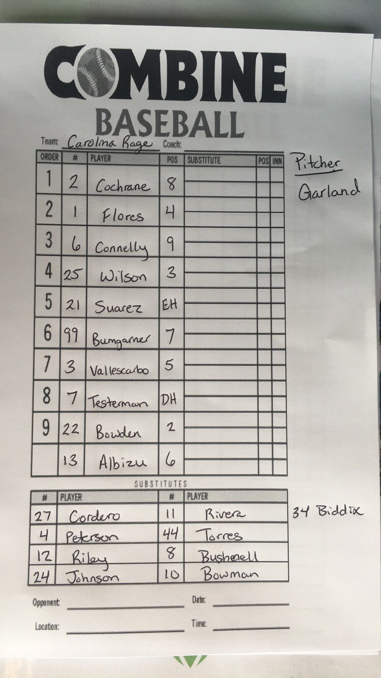 Combine Academy Baseball on Twitter "Lineup for Game 1 ⚾️🌎🐐 GOATlife…
