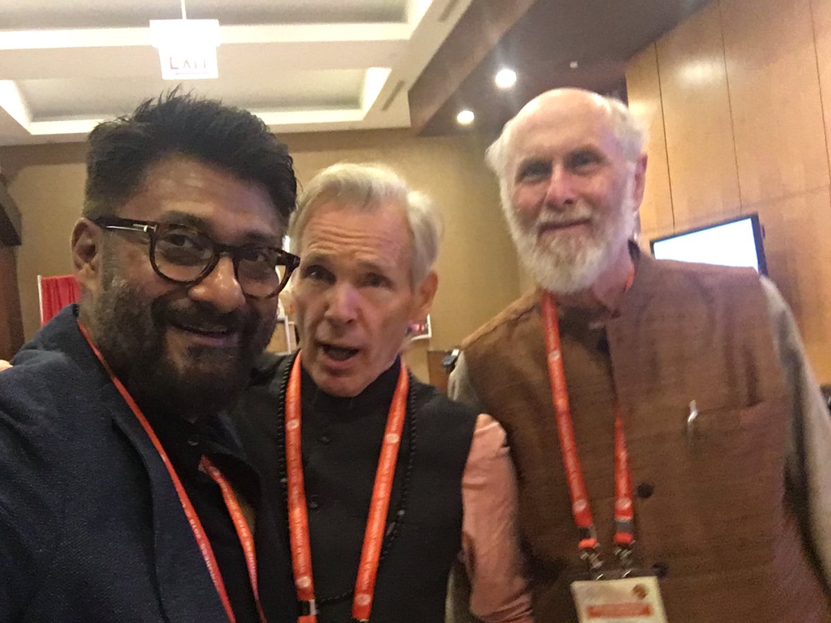vivekagnihotri's tweet photo. With most humble and enlightened @davidfrawleyved and super talented teacher of Vedas and Jyotish Kavindar Rishi. @WHCongress https://t.co/eLvovz737q