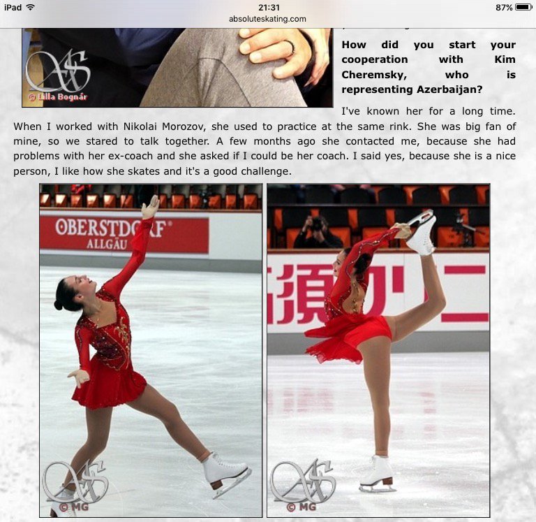 Francophilie3's tweet photo. 👉 @KCheremsky はリンクメイトだった。彼女は僕 #BrianJoubert の大ファンで、だから一緒に話し始めた。2,3ヶ月前、彼女はコーチと問題があり僕に連絡し、僕がコーチになれるかと聞いた。彼女はいい子だから僕はYesと言った。僕は彼女のスケーティングが好きだし素敵な挑戦さ #BJPC @absoluteskating https://t.co/ezVfS6U2R6