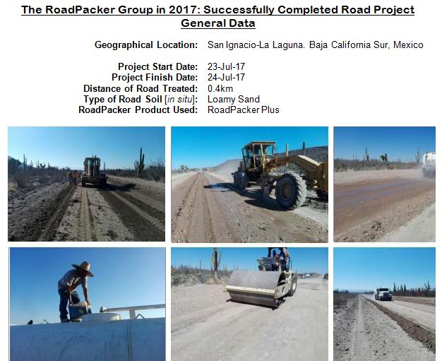 RoadPackerGroup's tweet photo. #RPG road project completed in Mexico in July 2017.  The precise location is: San Ignacio-La Laguna. Baja California Sur, Mexico. Using our #RoadPackerPlus product, we have restored 0.4km of Loamy/Sand based road there [see array of project pics below]. https://t.co/K1a1cxFhM5