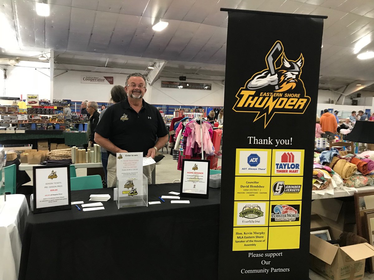 budden_don's tweet photo. Visit our table at the “50 mile yard sale”. Eastern Shore Community Center. Pick up your Thunder season tickets at a 33% discount today. ⁦@David_Hendsbee⁩ ⁦@ESCooperator⁩ https://t.co/gIwSINuxWH