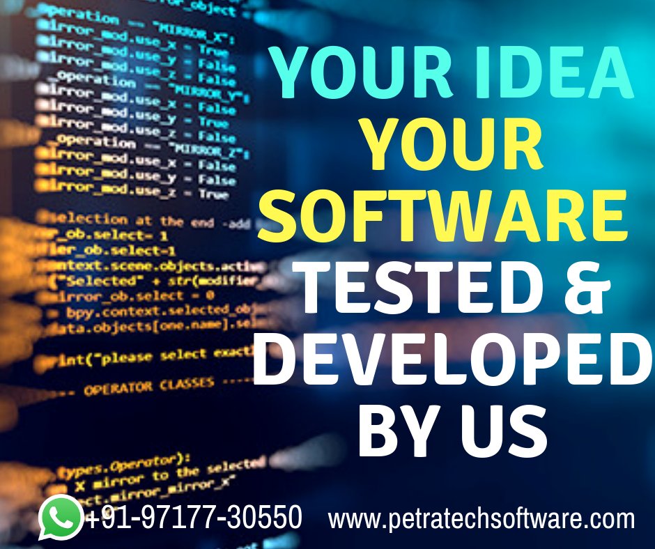 PetratechS's tweet image. We offer custom software development and consulting services to help you pull off your next project with less stress and less cost.
#Software_Development #Software_Development_Company #CRM_Software #webdevelopment #SoftwareDevelopment  #ERP_Software_Development