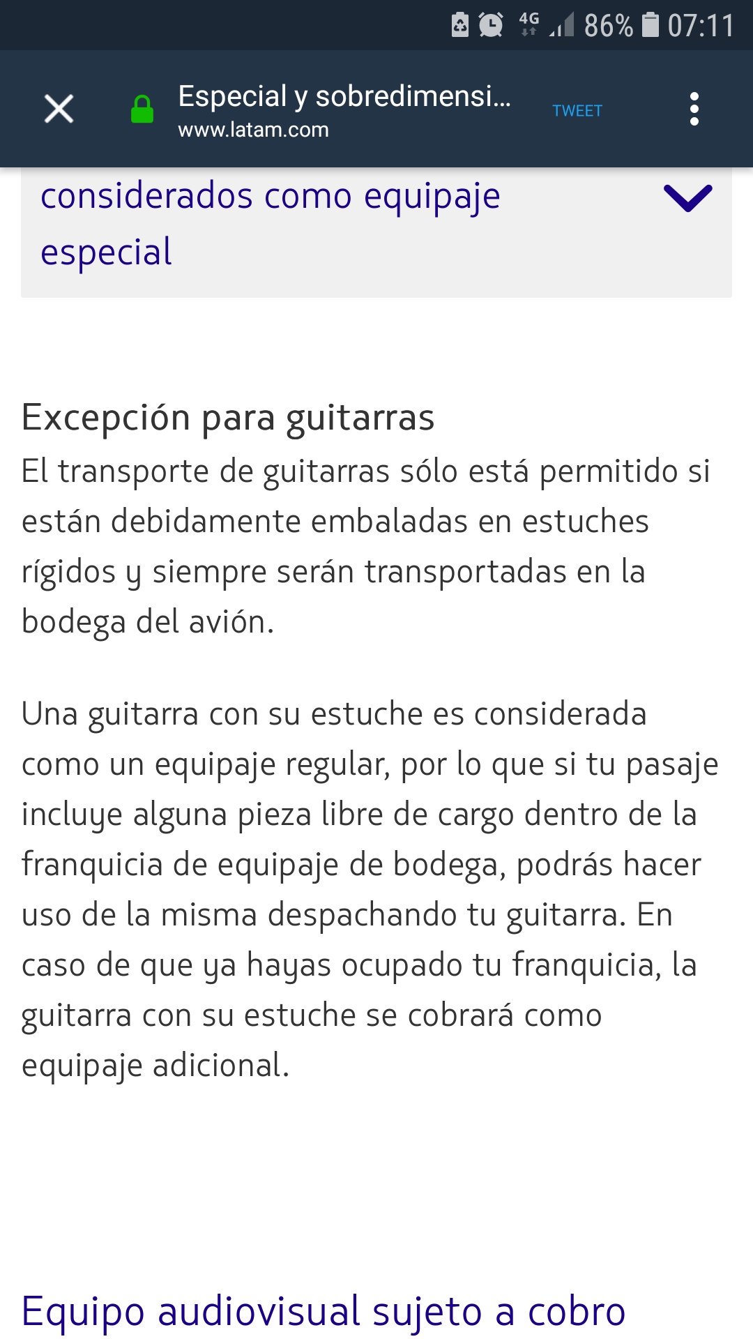 LATAM Ecuador Twitter: "@sergiosacoto Sergio, ciertos instrumentos musicales son equipaje especial y pueden ser transportados en la bodega de vuelos LATAM Airlines por un cobro adicional. Mas información, aquí:
