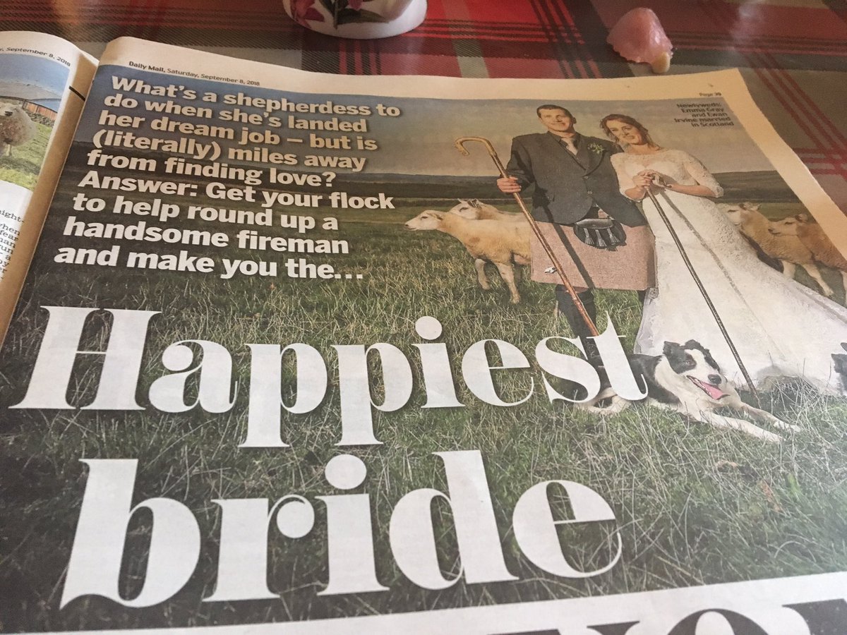 rattycastle's tweet photo. #baabaaa #shepherdess finds love ❤️ #lovestory on the lonely moors #dailymail #sheepdogs and #sheep helped her ❤️#EmmaGray https://t.co/2lg2uvFqof