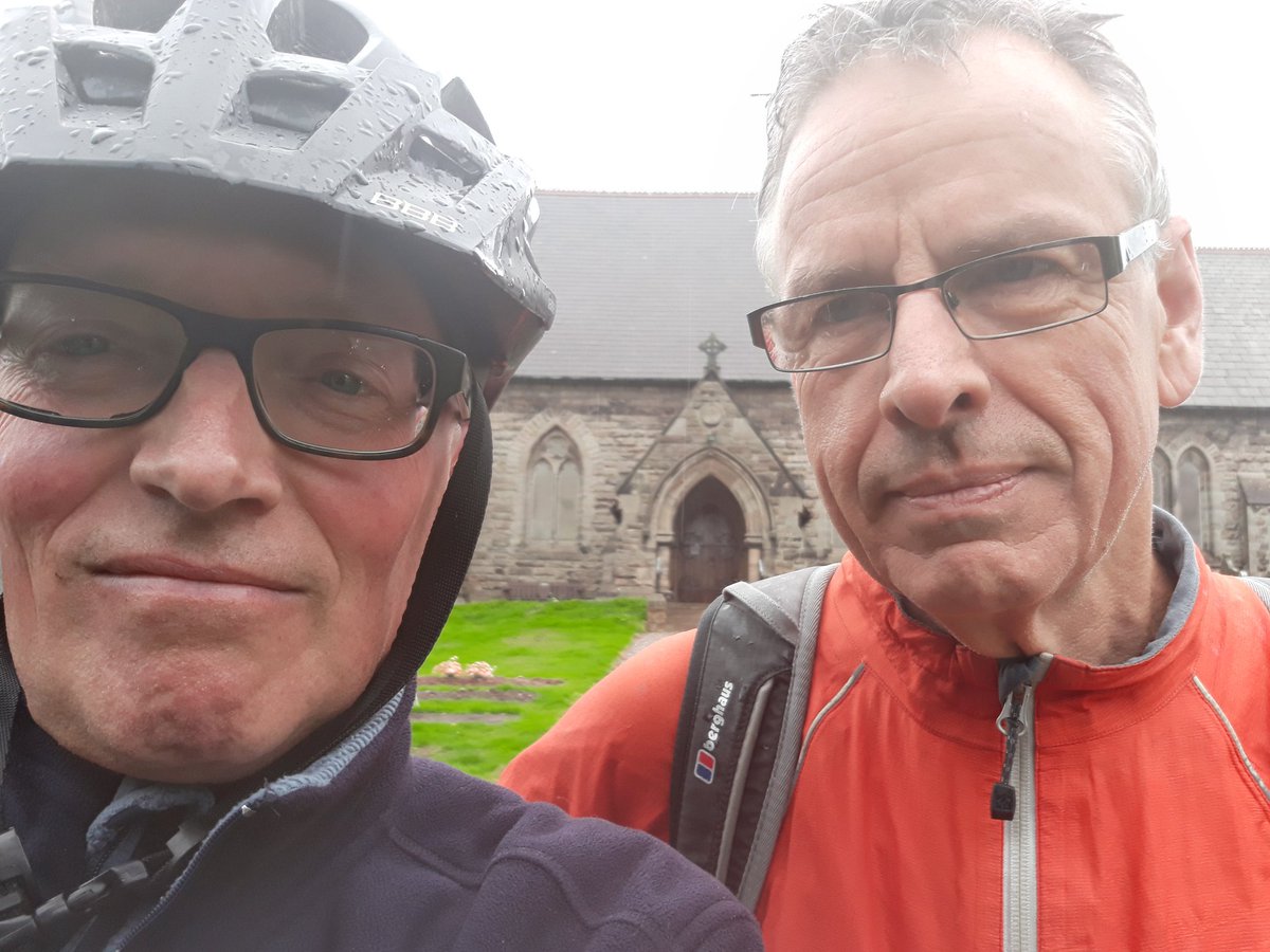 tonybaarton's tweet photo. Four hours, twenty miles, raining cats and dogs, two bikes, two architects, five #Chesterchurches, #RideAndStride @InsallArch sponsored #Plemstall #GreatBarrow #Tarvin #Kelsall #AshtonHayes Great fun https://t.co/WOn6zSNGpd
