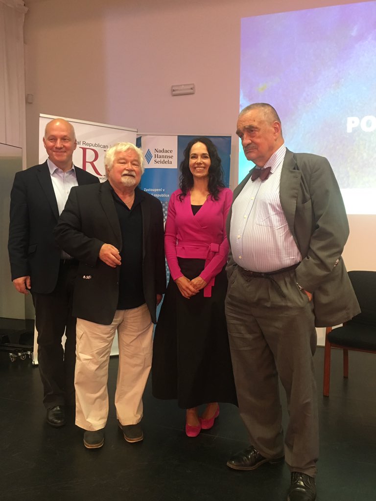 MiriamMLex's tweet photo. With #Czech intellectual &amp; political elite: Count @schwarzenbergk former presidential candidate @PavelFischer &amp; former president of the Senate Petr #Pithart after discussing visions for #Europe the #EU &amp; #conservatism and what's important in politics... @kducsl @TOP09cz @KDHsk https://t.co/u7XEKvpx9O