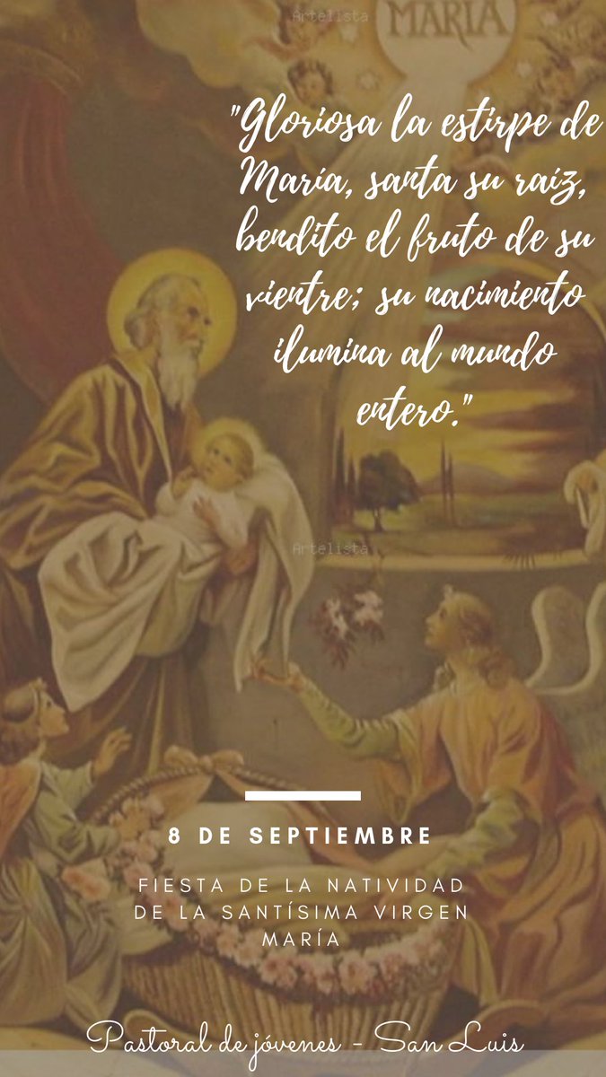 PastoralJSL's tweet photo. ¡Feliz día de la Virgen! Ella nos guarde siempre en su regazo hasta que descansemos en los brazos de Jesús, en la gloria del Cielo. 
.
.
#NatividaddeMaria #DiadelaVirgen #PastoralJuvenil #Pastoraldejovenes #PastoraljuvenilSL #VirgenMaria https://t.co/W4az02YIe3