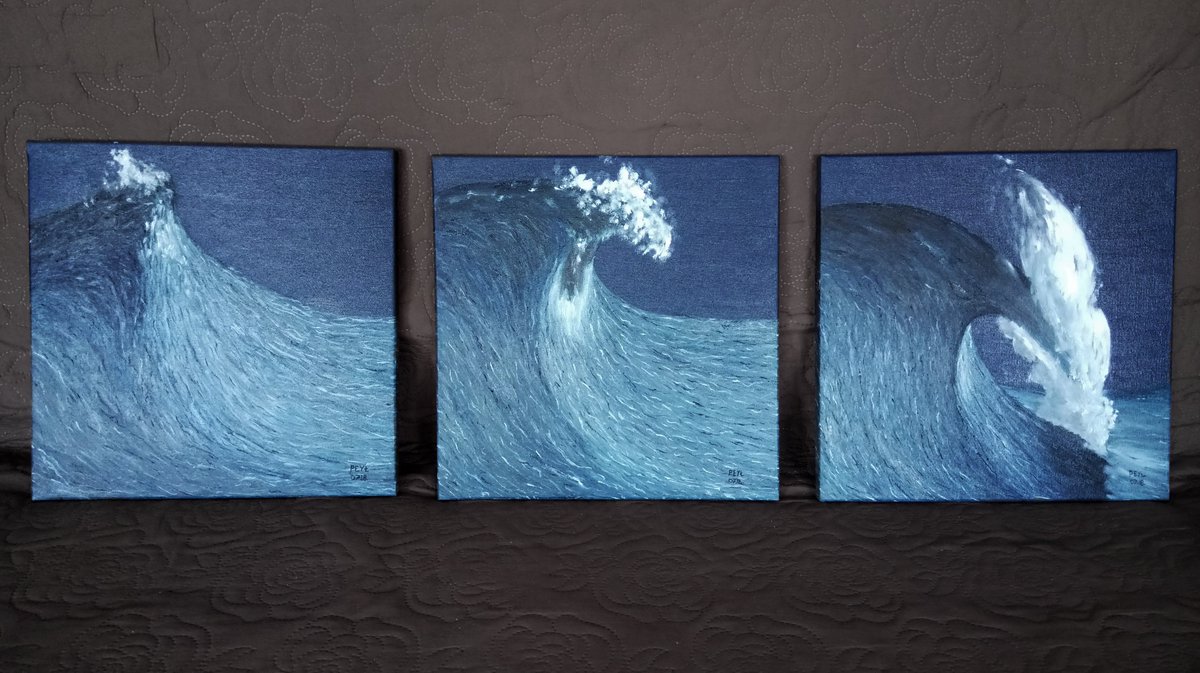 stretchedpaw's tweet photo. 3-Step-Wave oil painting on canvas, 30x30 cm each piece
07.18
#wave #waveatnight #wavepainting #paintingwaves #sea #seapainting #night #oilpainting #painting #stretchedpaw #SP https://t.co/Eeyb6qhcrd